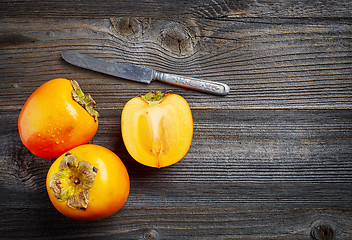 Image showing fresh ripe persimmons