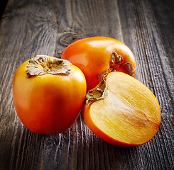 Image showing fresh ripe persimmons