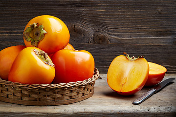 Image showing fresh ripe persimmons