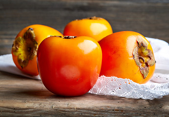 Image showing fresh ripe persimmons