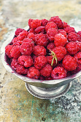 Image showing Ripe and juicy raspberries