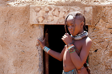 Image showing Unidentified child Himba tribe in Namibia