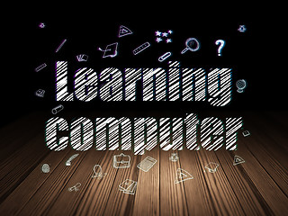 Image showing Studying concept: Learning Computer in grunge dark room