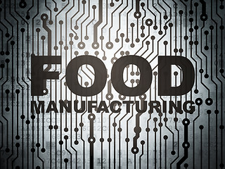 Image showing Manufacuring concept: circuit board with Food Manufacturing