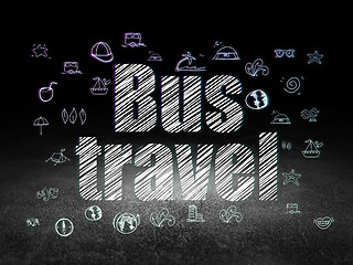Image showing Vacation concept: Bus Travel in grunge dark room