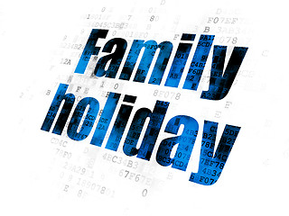 Image showing Travel concept: Family Holiday on Digital background