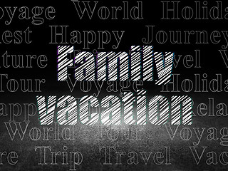 Image showing Tourism concept: Family Vacation in grunge dark room