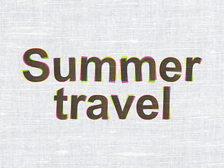 Image showing Vacation concept: Summer Travel on fabric texture background