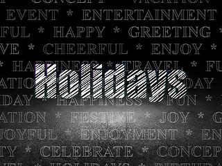 Image showing Holiday concept: Holidays in grunge dark room