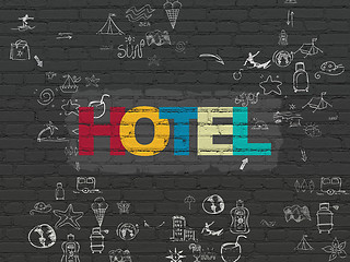 Image showing Vacation concept: Hotel on wall background