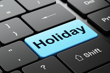 Image showing Entertainment, concept: Holiday on computer keyboard background