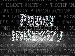 Image showing Manufacuring concept: Paper Industry in grunge dark room