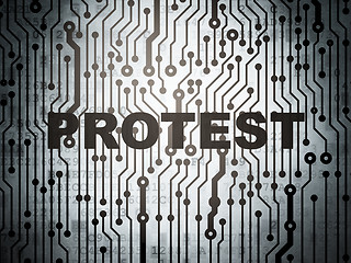 Image showing Political concept: circuit board with Protest