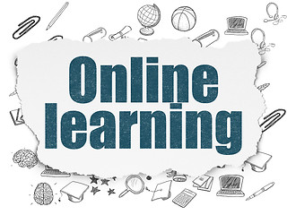 Image showing Education concept: Online Learning on Torn Paper background