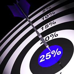 Image showing 25 Percent On Dartboard Shows Bonus
