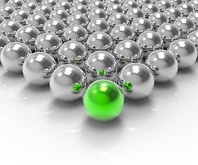 Image showing Leading Metallic Ball Showing Leadership Or Winning