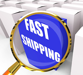 Image showing Fast Shipping Packet Shows Quick Deliveries and Transportation