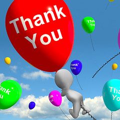 Image showing Thank You Balloons Showing Thanks And Gratefulness