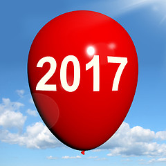 Image showing Two Thousand Seventeen on Balloon Shows Year 2017