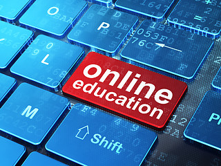 Image showing Studying concept: Online Education on computer keyboard background