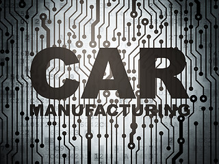 Image showing Manufacuring concept: circuit board with Car Manufacturing