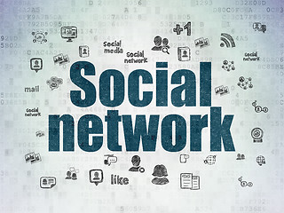 Image showing Social network concept: Social Network on Digital Paper background