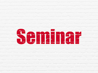 Image showing Learning concept: Seminar on wall background