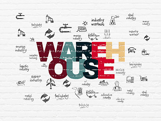 Image showing Manufacuring concept: Warehouse on wall background