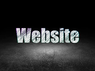 Image showing Web development concept: Website in grunge dark room