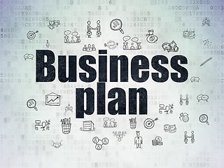 Image showing Finance concept: Business Plan on Digital Paper background