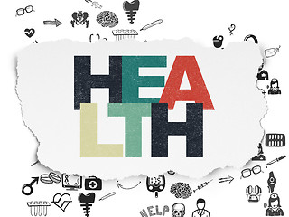 Image showing Medicine concept: Health on Torn Paper background