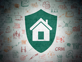 Image showing Business concept: Shield on Digital Paper background