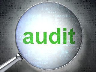 Image showing Business concept: Audit with optical glass