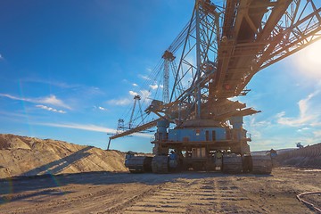 Image showing Large excavator machine in the mine