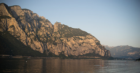 Image showing Lake como sunset