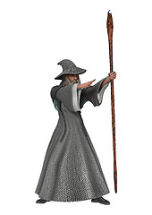 Image showing Fantasy Wizard on White