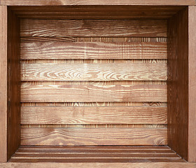 Image showing Empty old wooden shelf