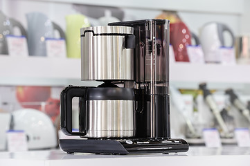 Image showing Metallic drip coffee maker