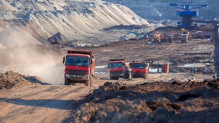 Image showing Excavation site with construction machine