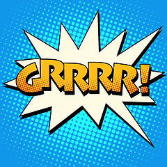 Image showing Growling grrrr comic bubble retro text