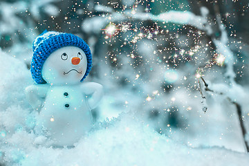 Image showing Christmas card with snowman