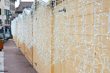 Image showing Christmas lights in a French city during the Christmas market