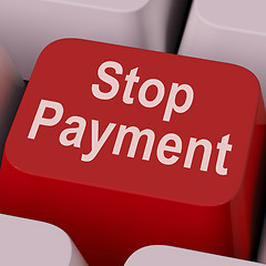 Image showing Stop Payment Key Shows Halt Online Transaction