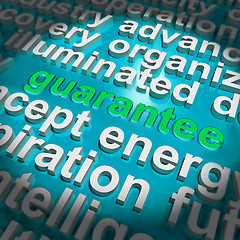 Image showing Guarantee Word Cloud Means Secure Guaranteed Or Assured