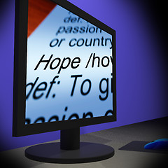 Image showing Hope On Monitor Showing Wishes