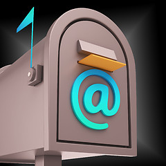 Image showing E-mail Postbox Shows Online Communication Through Internet