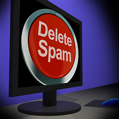 Image showing Delete Spam On Monitor Shows Unwanted Email