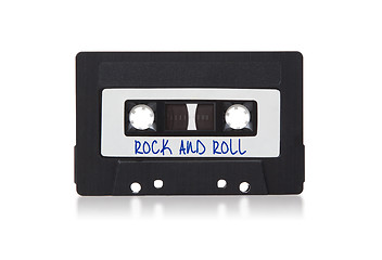Image showing Vintage audio cassette tape, isolated on white background