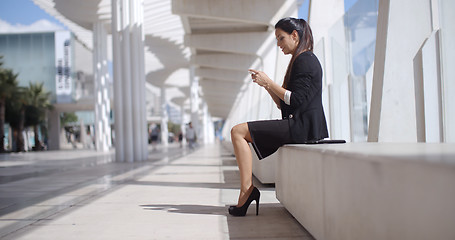 Image showing Elegant businesswoman talking on her mobile