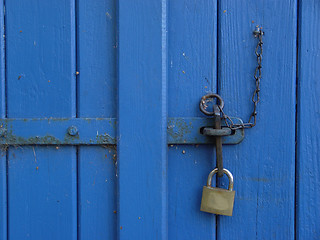 Image showing padlock on blue